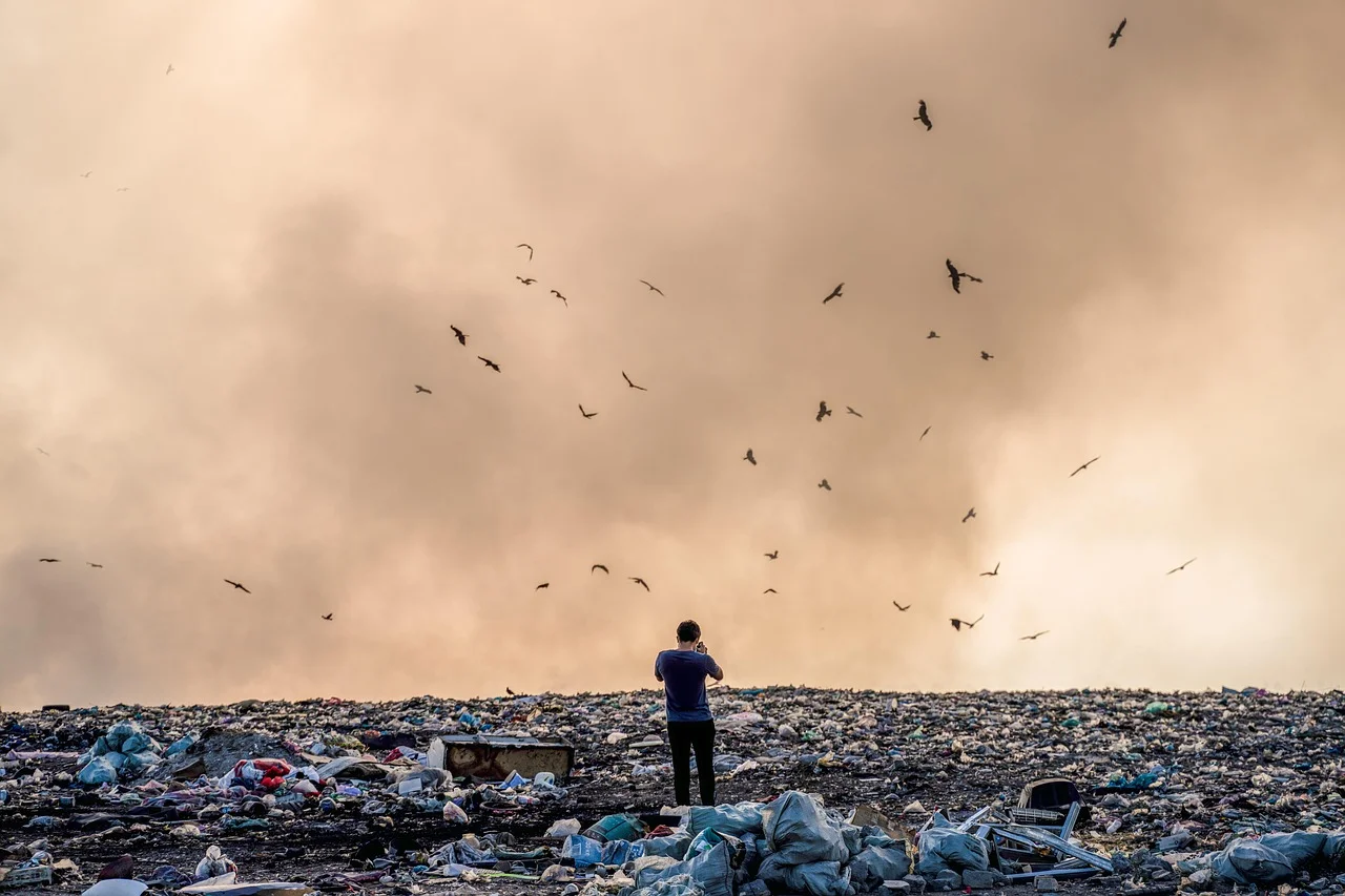 Large Fire at Salzgitter Landfill; Thick Smoke in the Sky